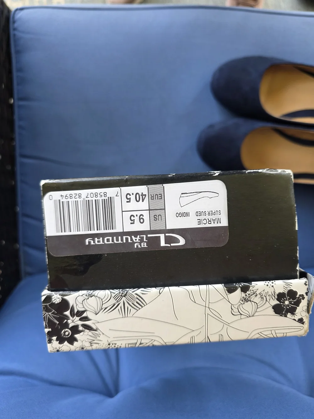 CL by Laundry Navy Suede Wedge Heels New In Box. Size 9.5 Office Chic Comfycore